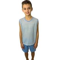 Pijama Menino Juvenil Masculino Regata Roupa De Dormir Criança Adolescente Conforto Poliéster