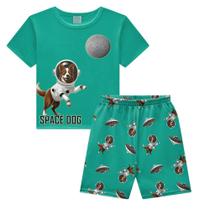 Pijama Menino Kyly em Algodão Estampa Cachorro Astronauta Ve