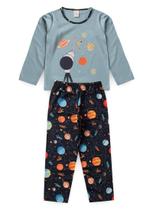 Pijama Menino Longo Azul Brilha no Escuro
