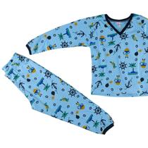 Pijama Menino Longo Juvenil Conjunto De Dormir 6 8 Anos