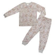Pijama Meninos Longo Estampado Bege Futebol Americano Have Fun Pijama Meninos Longo Estampado Bege Futebol Americano Have Fun