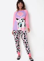 Pijama ML Adulto Visco Vaca Patches Off White