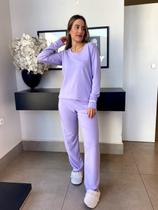 Pijama Moletinho Longo Violeta Lilás Pijama Moletinho Longo Violeta Lilás