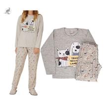 Pijama Moletinho Manga Longa Infantil Feminino Pzama 1541