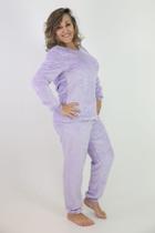 Pijama noite de luar fleece feminino adulto