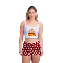 Pijama Ondinha Virgínia PIPOCA Short Dool Feminino Roupa De Dormir