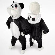 Pijama Panda Infantil Com Capuz 80% Algodão 20% Políester A Pronta Entrega
