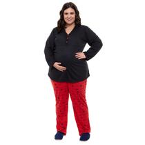 Pijama Panda Plus Size Longo Gestante e Amamentação Linda Gestante Pijama Panda Plus Size Longo Gestante e Amamentação Linda Gestante