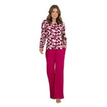 Pijama Pantalona Longo Visco Floral Monet com Bolso 255107 Pijama Pantalona Longo Visco Floral Monet com Bolso 255107