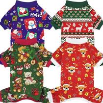 Pijama para cães XPUDAC, 4 peças para cães pequenos, roupas de Natal Pijama para cães XPUDAC, 4 peças para cães pequenos, roupas de Natal