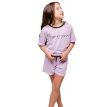 Pijama Para Calor Infantil Kids Menina Modelo Fresco Com Estampa Divertida