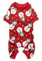Pijama para Perro Lanyarco con Muñeco de Nieve y Reno en Rojo - Talla S Pijama para Perro Lanyarco con Muñeco de Nieve y Reno en Rojo - Talla S