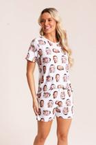 Pijama Personalizado Feminino Curto Branco