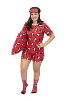 Pijama Personalizado Feminino Curto + Fronha + Tapa Olho + Meia Vermelho