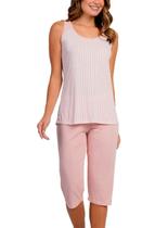 Pijama Pescador Regata Podiun 265014 Feminino Listrado Liganete T. P/XG Pijama Pescador Regata Podiun 265014 Feminino Listrado Liganete T. P/XG