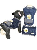 Pijama Pet - Regata Poá Azul Marinho para cachorro e gato