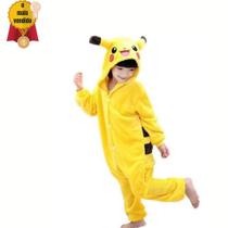 Pijama Pikachu Infantil Com Capuz 100% Algodão Antialérgico A Pronta Entrega