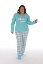 Pijama Plus Feminina Belissima Meia Malha Algodão.