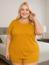 Pijama Plus Size de Suede Canelado Blusa e Short Baby Doll - c2 JULIANA Pijama Plus Size de Suede Canelado Blusa e Short Baby Doll - c2 JULIANA