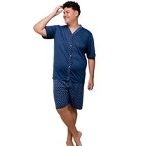 Pijama Plus Size Diones Com Botões e Estampa Masculino