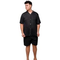 Pijama Plus Size Diones Com Botões e Estampa Masculino