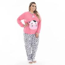 Pijama PLUS Size Longo Feminino Premium Meia Estação LN014
