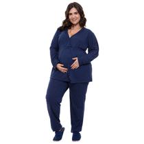 Pijama Plus Size Longo Gestante e Maternidade Poá Linda Gestante Pijama Plus Size Longo Gestante e Maternidade Poá Linda Gestante
