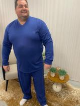 Pijama Plus Size Masculino Adulto Manga Longa e Calça Jucatel Roupa De Dormir Poliéster