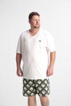 Pijama Plus Size Masculino Camiseta E Shorts 100 Algodão