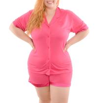 Pijama Plus Size Short Doll Americano Detalhe Em Cetim Victory