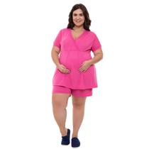 Pijama Plus Size Short Doll Gestante e Pós Parto Linda Gestante Pijama Plus Size Short Doll Gestante e Pós Parto Linda Gestante