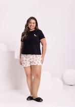Pijama Plus Size Shorts E Blusa Mangas Curtas Lunender 49248 Pijama Plus Size Shorts E Blusa Mangas Curtas Lunender 49248