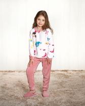 Pijama Plush Microfibra Infantil - Tamanho 10 - Sereia - Bella Enxovais