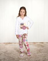 Pijama Plush Microfibra Infantil - Tamanho 6