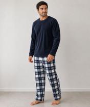 Pijama Plush Quentinho Masculino Confortavel Toque Aveludado