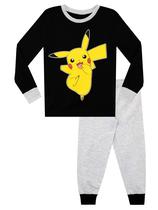 Pijama Pokémon Boys Pikachu tamanho 10 preto