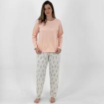 Pijama Pzama de Inverno Moletinho Manga Longa com Calça Feminino Pijama Pzama de Inverno Moletinho Manga Longa com Calça Feminino
