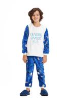 Pijama Quentinho Infantil Confortável Fleece Gamer Menino Moletom Felpudo Manga Longa Frio Inverno