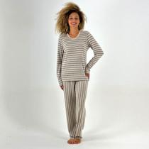 Pijama Recco Manga Longa com Calça Listrado Feminino Pijama Recco Manga Longa com Calça Listrado Feminino