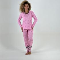 Pijama Recco Manga Longa Gola Redonda com Calça Feminino Pijama Recco Manga Longa Gola Redonda com Calça Feminino