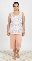 Pijama Regata C/ Calça Capri Plus Size Corte Grande Gg - Eg