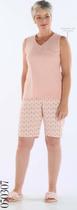 Pijama Regata e Bermuda Feminino 100% Algodão Pzama 50307