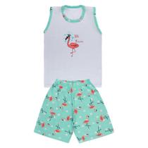 Pijama Regata e Short de Flamingos - Big Bless