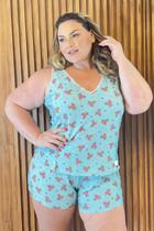 Pijama Renda Domenica Estampa Patins Plus Size