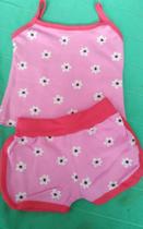 Pijama rosa estampado, veste dos 2 ao 6 anos