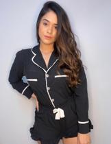 Pijama Seda Preto M