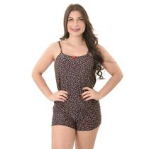 Pijama Short Doll de Alça Malha Fria Tamanhos P ao Plus Size Valéria