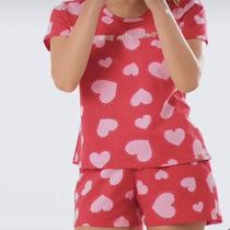 Pijama Short Doll Malha Algodão Manga Curta Mensageiro dos Sonhos Vermelho Tamanho P Pijama Short Doll Malha Algodão Manga Curta Mensageiro dos Sonhos Vermelho Tamanho P
