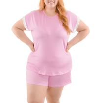 Pijama Short Doll Poá Plus Size Manga Curta Victory Pijama Short Doll Poá Plus Size Manga Curta Victory
