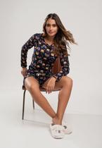 Pijama Short e Blusa M/L Malha Azul Salvatore Pijama Short e Blusa M/L Malha Azul Salvatore